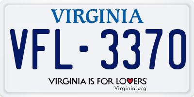 VA license plate VFL3370