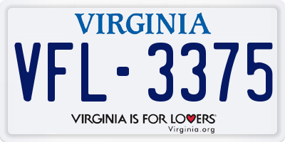 VA license plate VFL3375