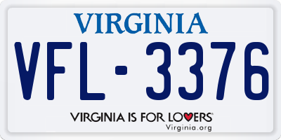 VA license plate VFL3376