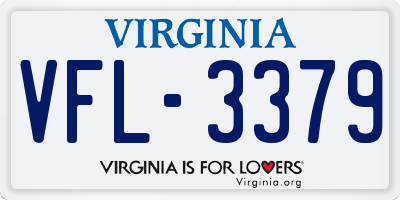 VA license plate VFL3379