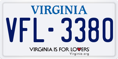 VA license plate VFL3380