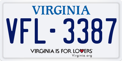 VA license plate VFL3387