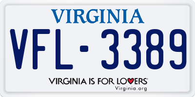 VA license plate VFL3389