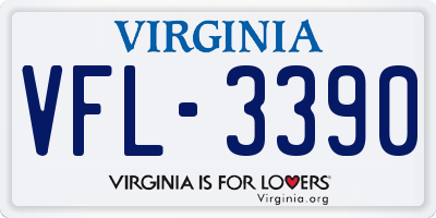 VA license plate VFL3390