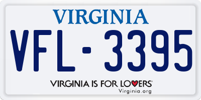 VA license plate VFL3395