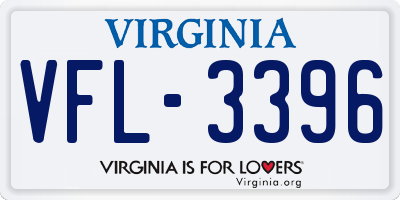 VA license plate VFL3396