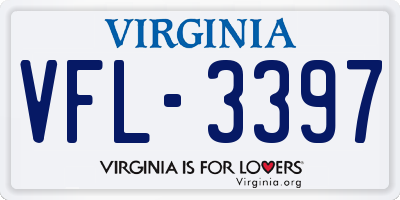 VA license plate VFL3397