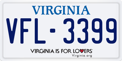 VA license plate VFL3399