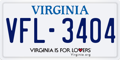 VA license plate VFL3404