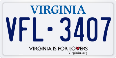 VA license plate VFL3407