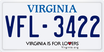 VA license plate VFL3422
