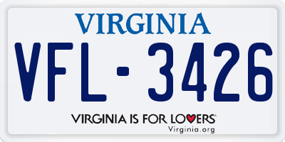 VA license plate VFL3426