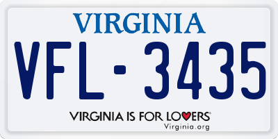 VA license plate VFL3435