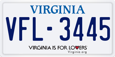 VA license plate VFL3445