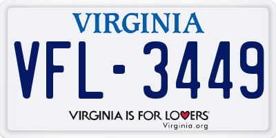 VA license plate VFL3449