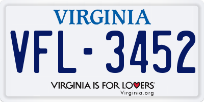 VA license plate VFL3452