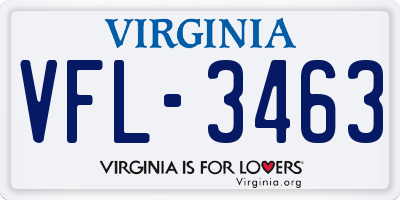 VA license plate VFL3463