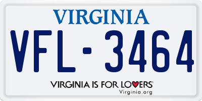 VA license plate VFL3464