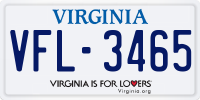 VA license plate VFL3465