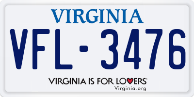 VA license plate VFL3476