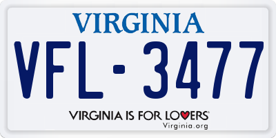 VA license plate VFL3477