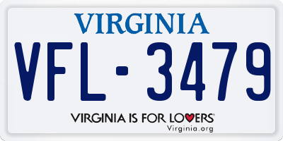 VA license plate VFL3479