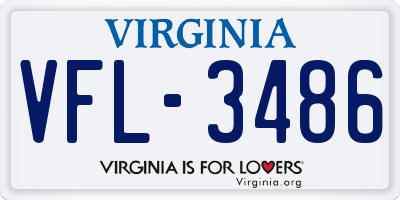 VA license plate VFL3486