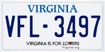 VA license plate VFL3497