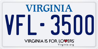 VA license plate VFL3500