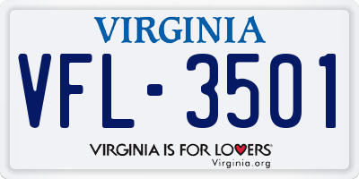 VA license plate VFL3501
