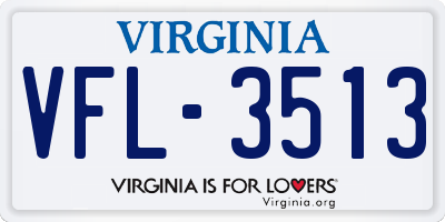 VA license plate VFL3513