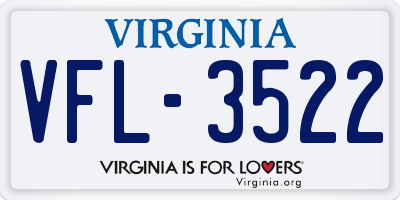VA license plate VFL3522