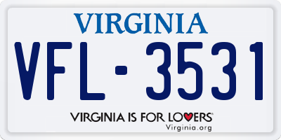 VA license plate VFL3531