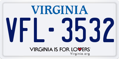 VA license plate VFL3532