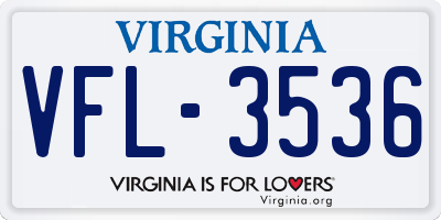 VA license plate VFL3536