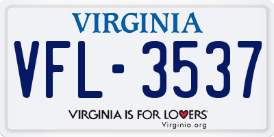 VA license plate VFL3537