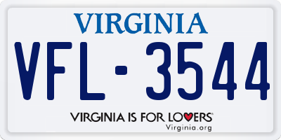 VA license plate VFL3544