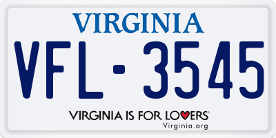 VA license plate VFL3545