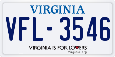VA license plate VFL3546