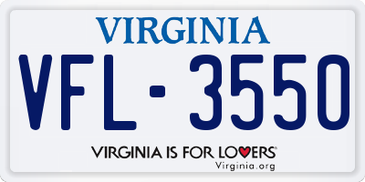 VA license plate VFL3550