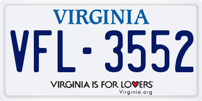 VA license plate VFL3552