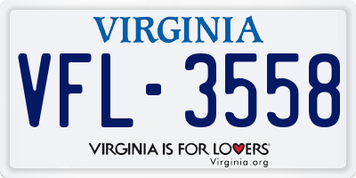 VA license plate VFL3558