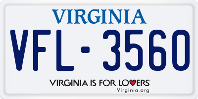 VA license plate VFL3560