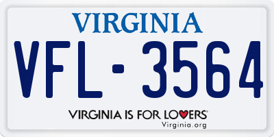 VA license plate VFL3564