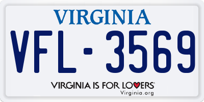 VA license plate VFL3569