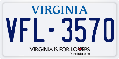 VA license plate VFL3570
