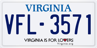 VA license plate VFL3571