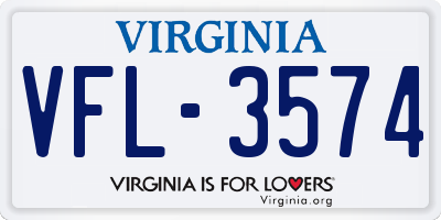 VA license plate VFL3574