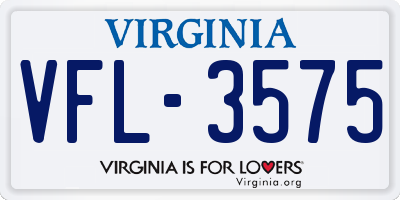 VA license plate VFL3575