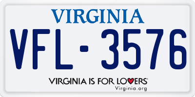 VA license plate VFL3576